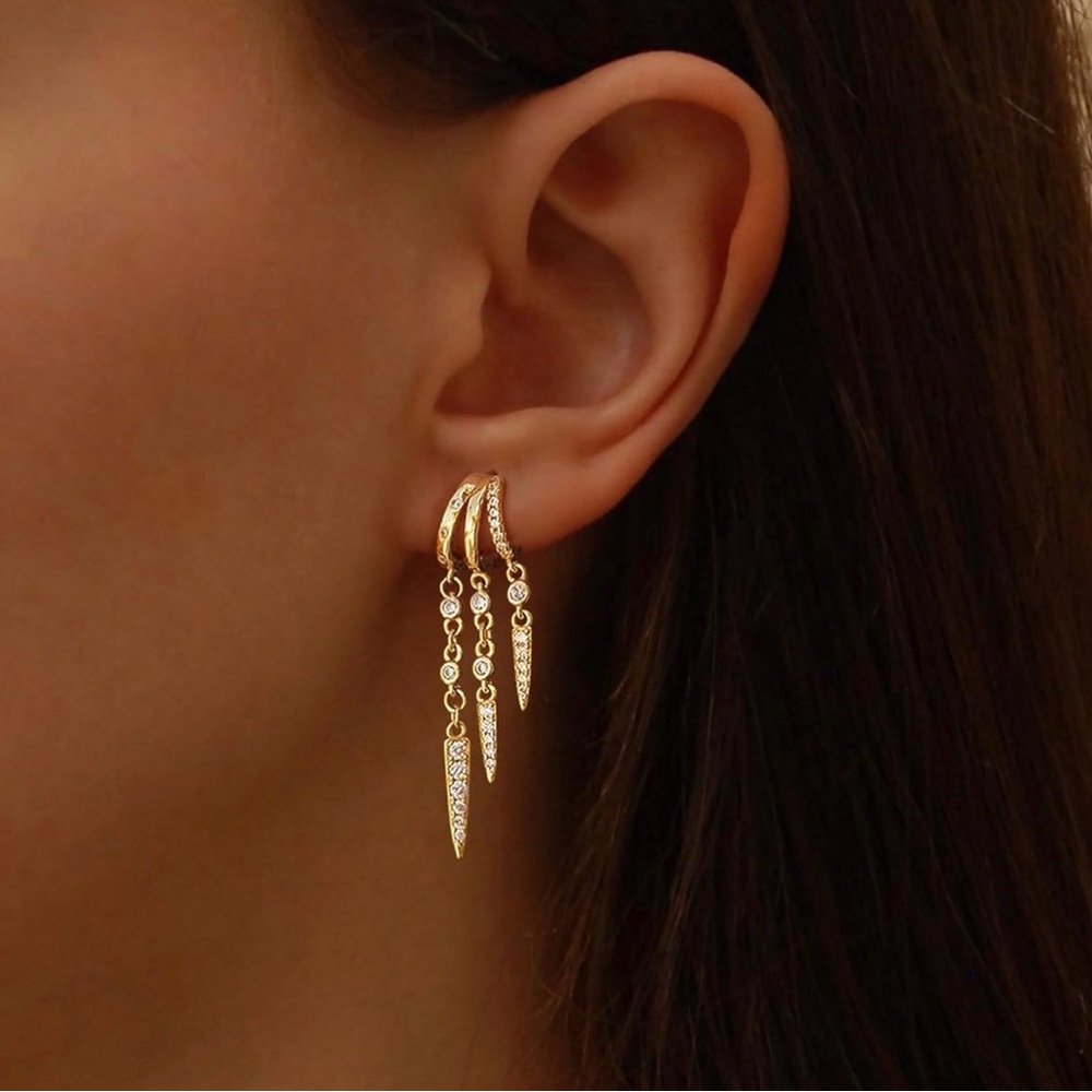 Gold Triple Huggie Earrings